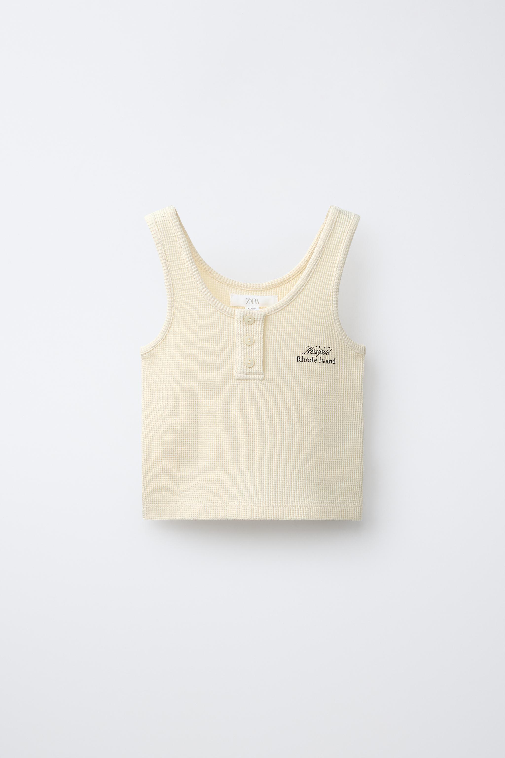 TEXT PRINT WAFFLE TOP
